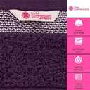 CASA COPENHAGEN Solitaire 6Pcs 100% Egyptian Cotton Large Designer Towels Gift Set- Dark Purple, 600GSM, 2Bath 2Hand 2Washcloths, Bath Towels for Bathroom Set for Women & Men