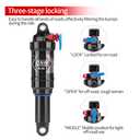 AO-8RC DNM Mtb Rear Shock Mountain Bike Air Rear Shock With Lock Out - Adjustable Air Pressure - Damping adjustment (190 x 50 mm (7.48" x 1.97"))