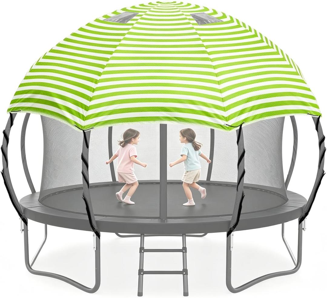 Heavy-Duty 12FT Waterproof Trampoline Cover Dome Tent with Clear Skylight