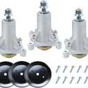 3 Pack 187292 192870 532192870 532187292 Spindle for Husqvarna YTH22V42 YTH22V46 YTH24V48, Compatible with Craftsman for AYP 42" 46" 48" 54" Mower Deck Spindle, Include 3 Pulley 195945, 197473