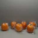 6 Pcs Thanksgiving Fall Large Orange Foam Pumpkins 7.28 Inch Jumbo Faux Foam Pumpkins Decorations Artificial Vegetables Halloween Giant Fake Artificial Decor for Autumn Harvest Home Kitchen