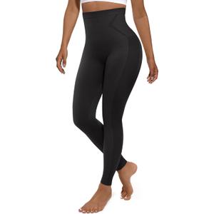 FeelinGirl Leggings for Women Tummy Control High Waisted Compression Leggings Seamless Shapewear Pants Non-See-Through (Black, M)