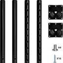 QLLY Adjustable Metal Table Leg, 24-40 inch, 60-100cm, Home Office DIY Desk Leg, Furniture Leg Set (2, Black)
