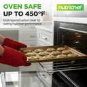 NutriChef Nonstick XL Cookie Sheet Baking Pan, Extra Large 22 Inch x 16 Inch, Carbon Steel Oven Baking Sheet for Cookies & Pastries, Gold - NCLG1GD, 1-Pack