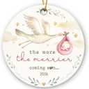 Baby Coming Soon Ornament 2026 - Pregnancy Christmas Ornament, Christmas Pregnancy Announcement Gifts for Family, Husband, Grandparents - Expecting Baby Mom Dad Ceramic Ornament Xmas Gifts