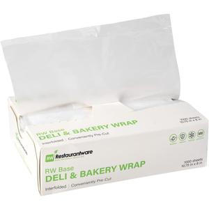 Restaurantware Base 10.75 x 8 Inch Plastic Deli Sheets, 1000 Interfolded Butcher Plastic Wraps - Pre-Cut, Disposable, Clear Plastic Sandwich Wrap Sheets, Microwavable, Freezable