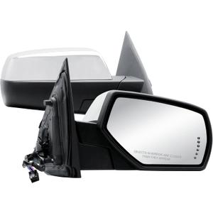 Passenger Right Side Door Mirror Power and Heated Glass with Turn Signal Arrow with Menory and Chrome Back Cover Power Folding for 2014-2019 Chevrolet Silverado GMC Sierra 1500 2500 3500