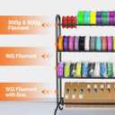 AHOWPD 3D Printer Filament Storage Rack - 4 Tier Rolling Filament Spool Holders Racks with Wheels, Heavy Duty Metal Shelf for PLA/ABS/TPU, Filaments Organzied for 3D Printing Studio, Office Workshop