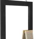 Emfogo Wall Mirror with Shelf, 20 x 16 inch Farmhouse Decor Wall Mirror Hanging for Bathroom, Vanity, Bedroom, Entryway, Living Room (Weathered Black)