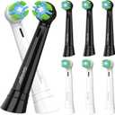 8 Pack Toothbrush Replacement Heads Compatible with Oral B iO, Toothbrush Heads Compatible with Oral B iO 3 4 5 6 7 8 9 10 Series Electric Toothbrushes, Black/White