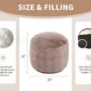 WSOFRLAC Round Pouf Ottoman 26 * 18" Small Ottoman Foot Rest Pouf Brown Foot Stools for Living Room Comfortable and Dirt Resistant Poofs/Ottomans Furniture Round Ottomans Floor Poufs for Home Decor