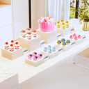 8 Buffet Risers with Mini Signs, Buffet Table Risers and Stands, Acrylic Cube Display Box for Catering Party Table Food Display, Dessert, Cakes - White, Set of 8 Boxes