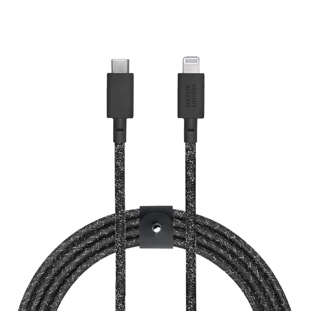 Native Union Belt Cable USB-C to Lightning - 10ft Ultra-Strong Reinforced Cable [MFi Certified] for iPhone 14, Phone 14 Plus, iPhone 14 Pro, iPhone 14 Pro Max, iPhone 13 and Earlier (Cosmos)