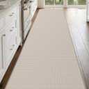 DEXI Kitchen Floor Mats Cushioned Anti Fatigue, 2x9 Long Standing Runner Rug Waterproof, Comfort Memory Foam Padded for Front Sink Laundry, Beige, 108"l X 23"w X 0.4"th