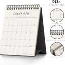 Jotsome Desk Calendar 2026-2027, Small Standing Flip Desktop Calendar From Now to June 2027 for Home and Office, Easy Organizing (Black, Small)