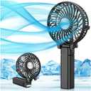 VersionTECH. Portable Handheld Fan, Powerful+Durable+4000mAh+180 Foldable, Mini Table Fans with USB Rechargeable Battery Operated Cooling Accessories for Personal Use, Travel, Office Black