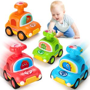 ALASOU Dinosaur Taxi Car Toys for 1 2 Year Old Boy|Baby Toys 12-18 Months|1 2 Year Old Boy Birthday Gifts for Infant Kids|Cars for Toddlers 1-3