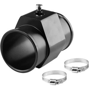 Car Water Temp Joint Pipe, 38mm Aluminum Automatic Temperature Gauge Adapter with 2 Hose Clamps 1 Screw, Radiator Sensor Connector for Vehicle Meter, DEPO and VDO, Universal Fit