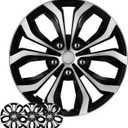 17 Inch Universal Hubcaps, Silver & Black Wheel Covers, Set of 4