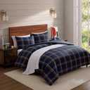 Tommy Hilfiger - Queen Comforter Set, Reversible Cotton Bedding for Year Round Comfort, 3 Piece Plaid Bed Set with Matching Pillowcases (Beacon Plaid Blue)