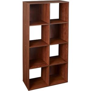 ClosetMaid Cubeicals 8 Cube Storage Shelf Organizer Bookshelf, Stackable, Vertical or Horizontal, Easy Assembly, Wood, Dark Cherry Finish