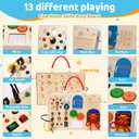 Busy Board, Montessori Sensory Toys with LED Light Switches，Age 3+, 9.1 x 6.3 x 1.2 inches