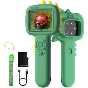 Microscope Camera for Kids Gifts Toys- Handheld Pocket Microscopes with 2.4" Screen and Autofocus - Mini Digital Educational Science Kit for Christmas Birthday for Age 3-5 5-7 8-12 Girls Boys (Green)
