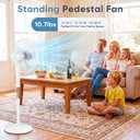 NEWBULIG 17" Pedestal Fan with Remote, 15H Auto Timer, Quiet Standing Fan for Bedroom, Living Room & Office, 3 Speeds, 3 Modes, Adjustable Height & 80 Oscillation