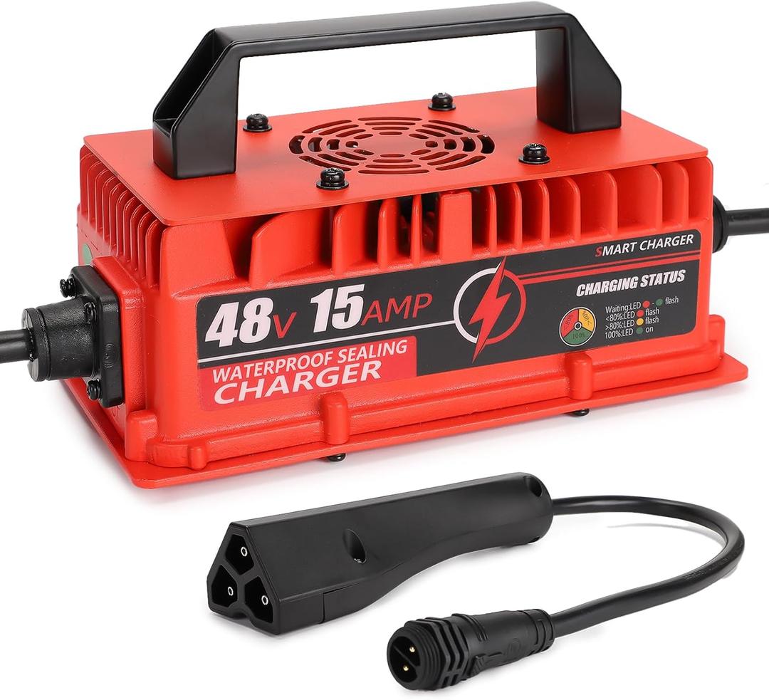 15 Amp 48 Volt for Golf Cart Battery Charger for EZGO RXV, 4-6H Full Charging, Trickle Charging, for Lead Acid Batteries, Replace for Club Car Charger 48 Volt