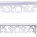 Wall Mounted Shelf, White Carved Filigree Shelves Design Wall Shelf for Home, Bedroom, Study (S)