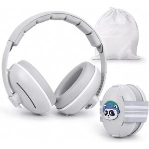 2 in 1 Baby Ear Muffs Hearing Protection for Babies & Toddlers | 25dB Noise Reduction, Adjustable Headband, Hearing Protection for Airplanes, Fireworks & Concerts, Ages 0-48 Months