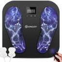KINGJOY Foot Massager for Neuropathy, Rechargeable EMS TENS Foot Stimulator with 10 Modes 20 Intensities for Circulation Plantar Fasciitis & Swelling Pain Relief, Gifts for Women Men-Black