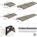 32x48 Window Door Awning Exterior,Polycarbonate Outdoor Overhang Canopy Shelter,UPF 50+ UV Rain Snow Sun Protection,Spliced Overdoor Awnings for Outside,Porch,Patio,Deck or House Entrance