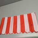 Preboun 6 Pcs Carnival Awning Decorations Tent Circus Hanging Decorations Carnival Banner Concession Stand Sign Canopy Awning for Pirate Summer Party, 9.84''x78.74''(Red and White)