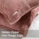 DEZENE Pack of 2 Dusty Pink Euro Shams Pillow Covers 26x26 Cozy Soft Chenille Decorative Throw Pillow Covers Accent Vintage Square Couch Pillow Covers for Home Decor Bed Sofa Living Room