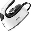 Sundu Small Iron for Clothes with Steam,Travel Iron Portable Non-Stick Soleplate Steamer for Quilting & Sewing,300 Microsteam Holes,90ml Water Tank,Lockable Safety Base (White)
