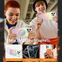 AIGOMARA Magnetic for iPhone 16 Pro Max Case [Compatible with Magsafe] [Fluorescent Holographic Iridescent] Slim Shockproof Matte Protective Phone Cover for Women Girls 6.9 Inch