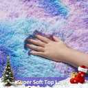 Ophanie Rainbow Purple Rug for Bedroom Girls, Unicorn Colorful Mermaid Fluffy Soft Cute Fuzzy Area Rugs, Shag Plush Shaggy 4x6 Furry Carpet for Kids Baby Teen Dorm Nursery Home Decor Aesthetic