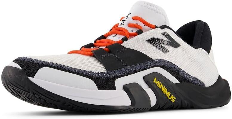 New Balance Men's Minimus Tr V2 Cross Trainer Shoes (8.5, White/Black/Neo Flame)