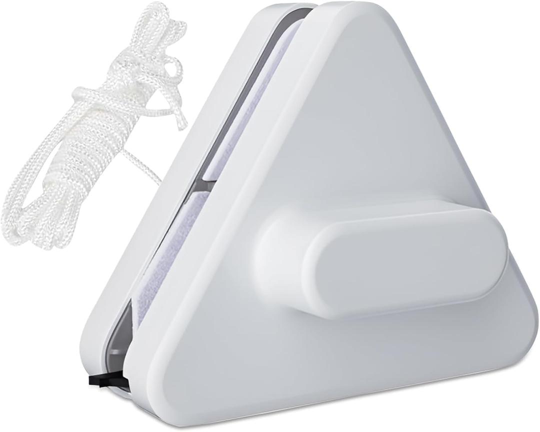 Magnetic Windshield Cleaner Tool,Outside Glass Wiper,Double-Sided Window Brush Glass Wiper Cleaning Tools,Magnetic Windshield Cleaner for High Rise Car Glazed with Anti Falling Rope (A, Triangle)