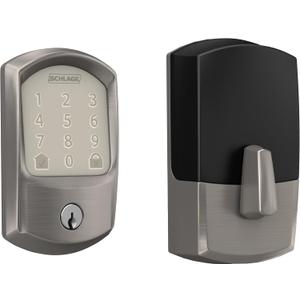 SCHLAGE BE489WB GRW 619 Encode WiFi Deadbolt Smart Lock, Keyless Entry Touchscreen Door Lock with Greenwich Trim, Satin Nickel