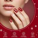 2 x Lavinda Christmas Semi Cured Gel Nail Strips, 20 Pcs Nails Stickers with Santa & Snowflake, Long-Lasting UV Gel Stickers, Easy to Apply for Home Nails DIY with 2 Prep Pads & Stick and 1 File (Snowpine)