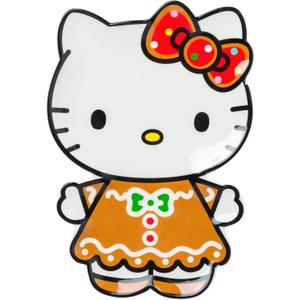 Silver Buffalo Sanrio Hello Kitty Christmas Holiday Gingerbread Sculpted Ceramic Trinket Tray Decorative Plate