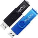 SamData 32GB USB Flash Drives 2 Pack 32GB Thumb Drives Memory Stick Jump Drive with LED Light for Storage and Backup (2 Colors: Black Blue)