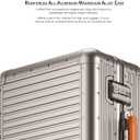 All Aluminum Checked in Luggage, Zipperless Aluminum Suitcase, Hard Shell Carry On Luggage with TSA Lock, Spare Wheels for Travel. (Titanium Gold, 24in)