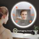 SBAGNO 32 Round Led Bathroom Mirror with Lights, Backlit and Front Lighted, Wall-Mounted Vanity Mirror 3000K/4000K/6500K, Inside Bluetooth Speaker Anti-Fog Dimmable Smart Mirror
