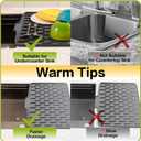 2 x CHIKILLA Silicone Dish Drying Mat for Kitchen Counter, Fast Drainage Design for Vegetables Fruits, Heat Resistant, Non-Slip , Dishwasher Safe  15.7x13 inch Urban Gray