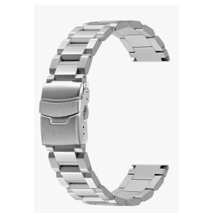 Juntan 18mm 20mm 22mm 24mm Classic Stainless Steel Watch Band Silver Black Brushed Metal Watch Strap for Women Men Watch Replacement Band Double Buckle