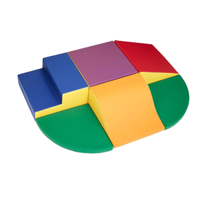 Amazon Basics Soft Play Wall Climb and Slide for Kids, Indoor Climbing Foam, Medium, 6-Piece (Red, Green, Blue, Yellow, Purple, Orange)