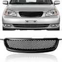 Glossy Black Front Grille Compatible with 2003-2008 Toyota Corolla CE LE XRS 4-Door Hood Mesh Grille, Upgraded Version ABS Plastic Front Bumper Grill, Direct Replacement